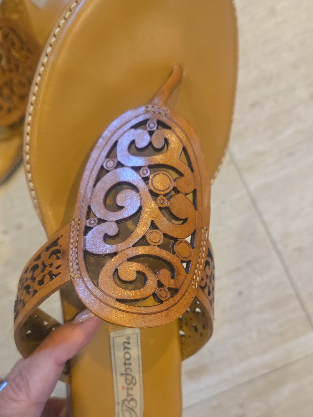 Brighton Brown Detailed Accent Sandals - Picture 7 of 12